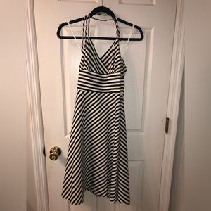 White House black market striped midi dress, like new